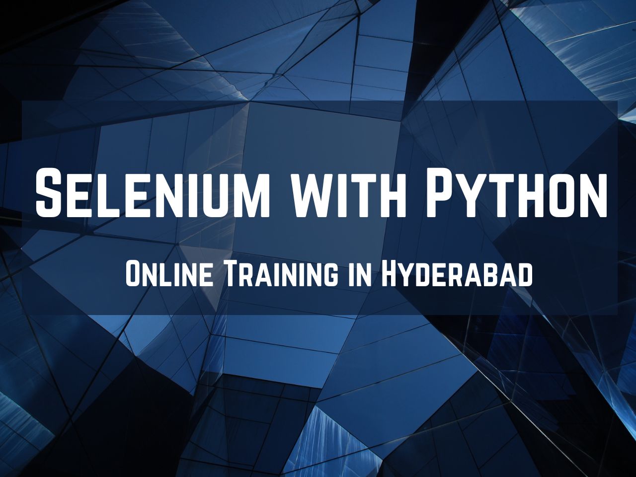 Selenium With Python online Training from India